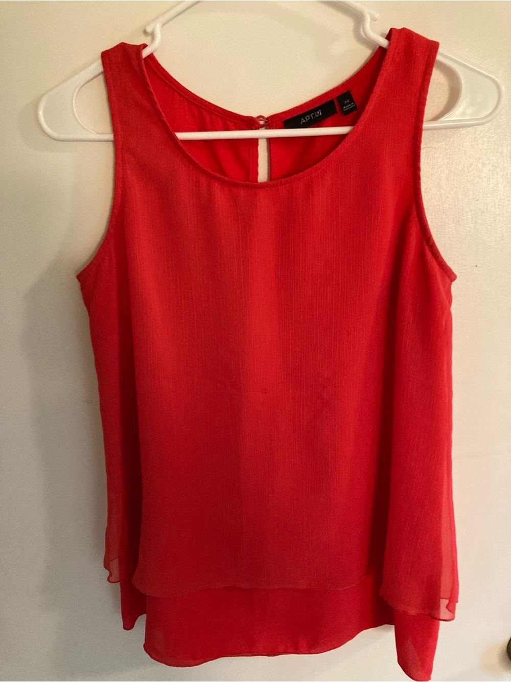 Apt. 9 Bright Red Sleeveless Layered Chiffon Camisole